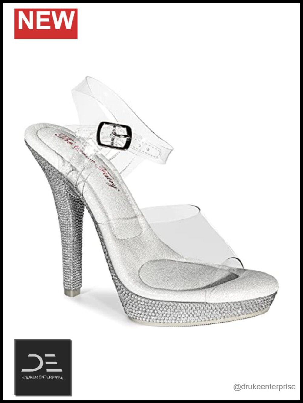 Clear Rhinestone Stiletto Pumps 5" Heel Bodybuilding Pageant
